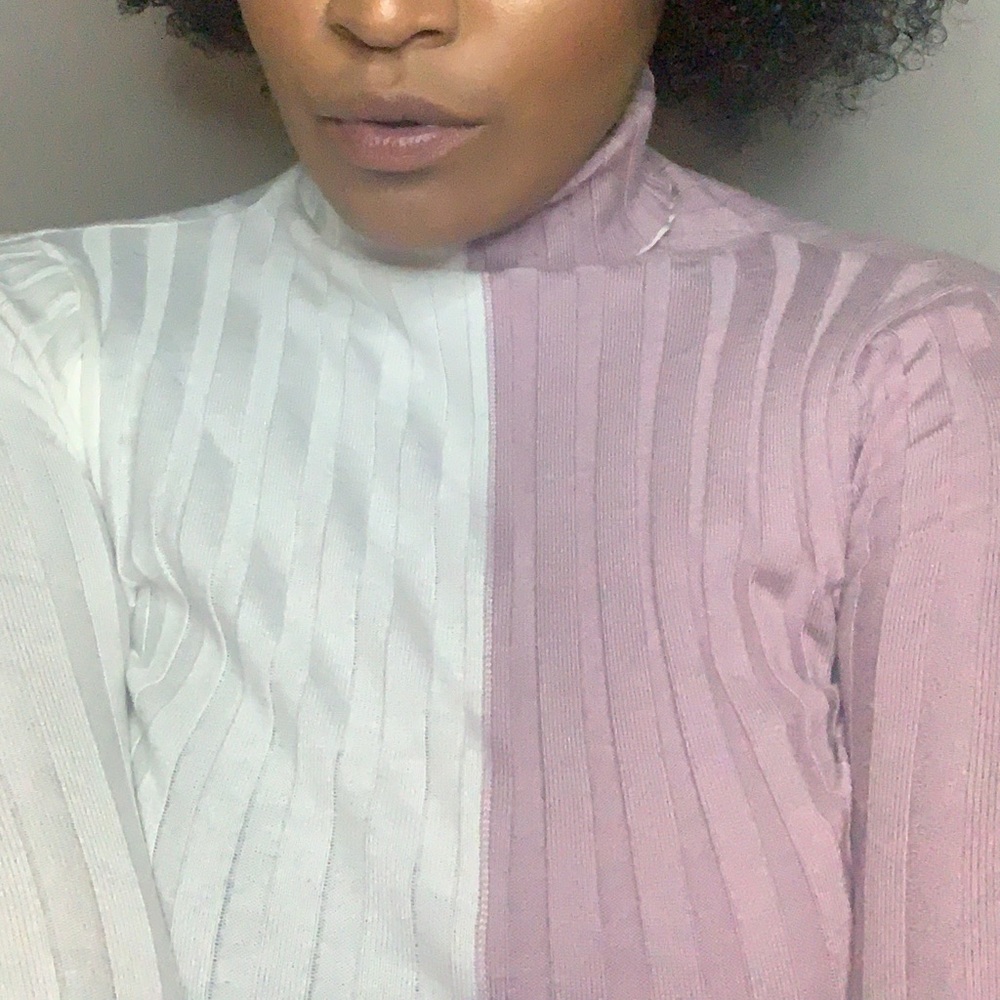 Ashley dúo color turtleneck sweater